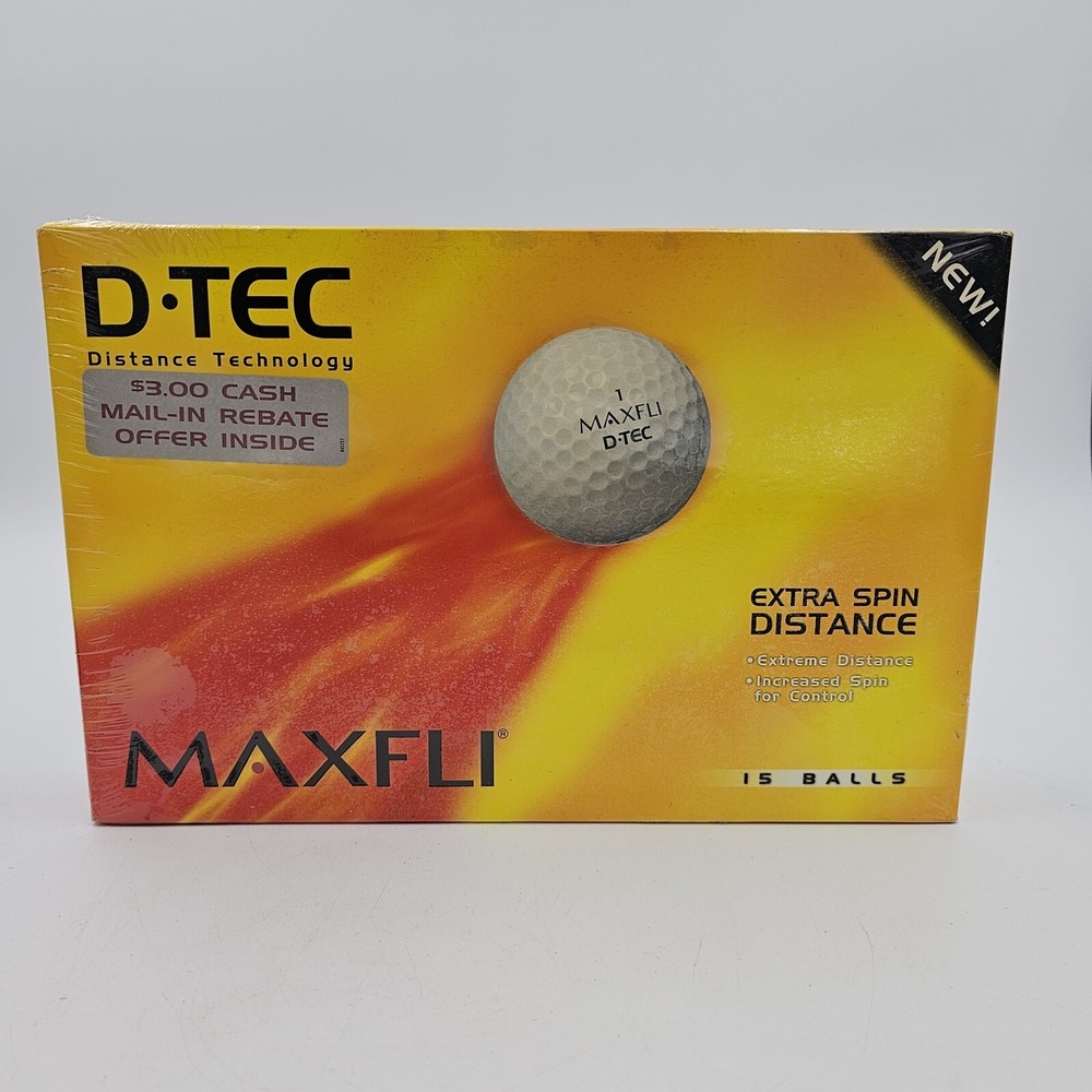 Maxfli D-TEC Extra Spin Distance Golf Balls 15 Pack New Sealed White Golfing